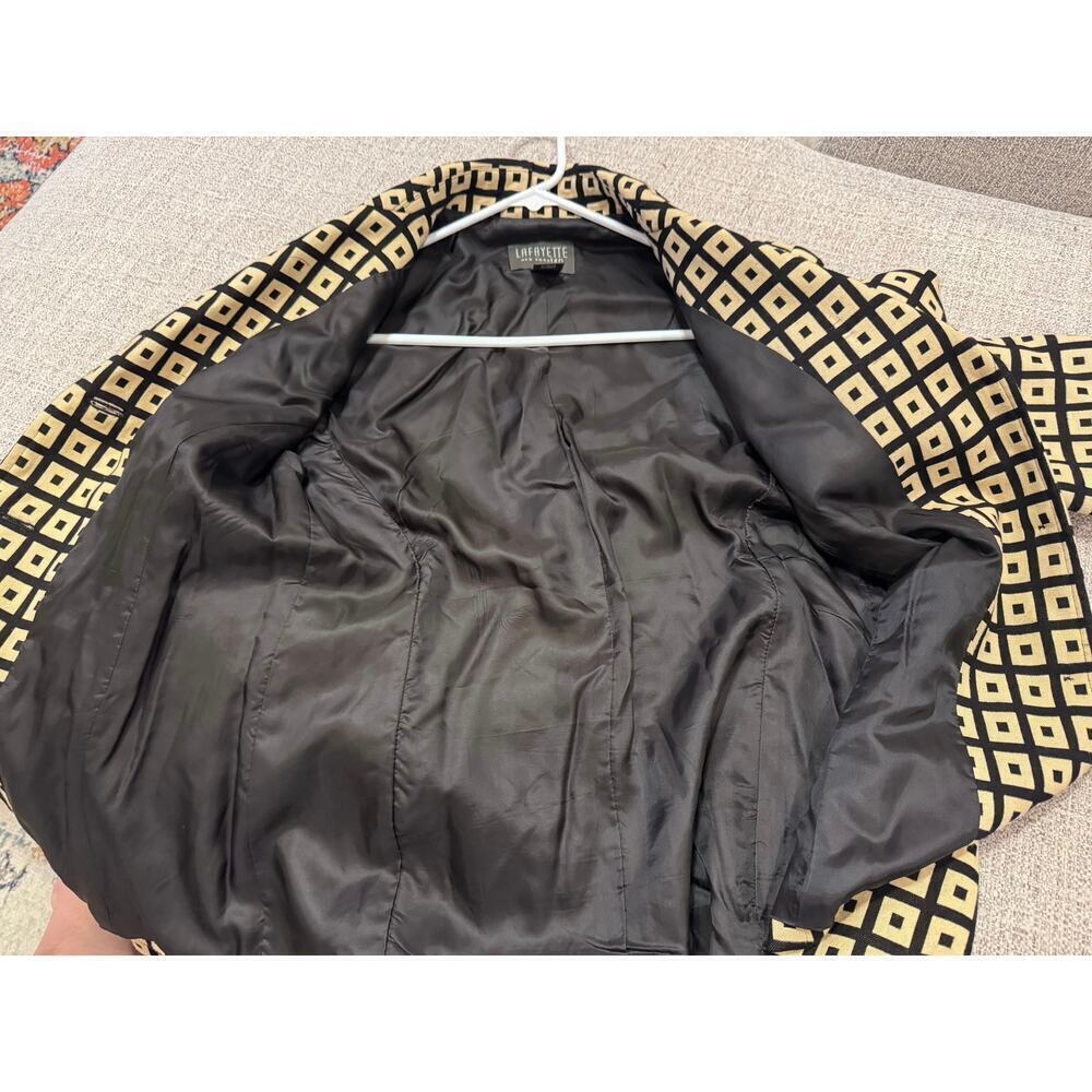 Lafayette 148 New York Women’s Work Dress Blazer Jacket Cream Black Buttons 12 - Picture 3 of 12